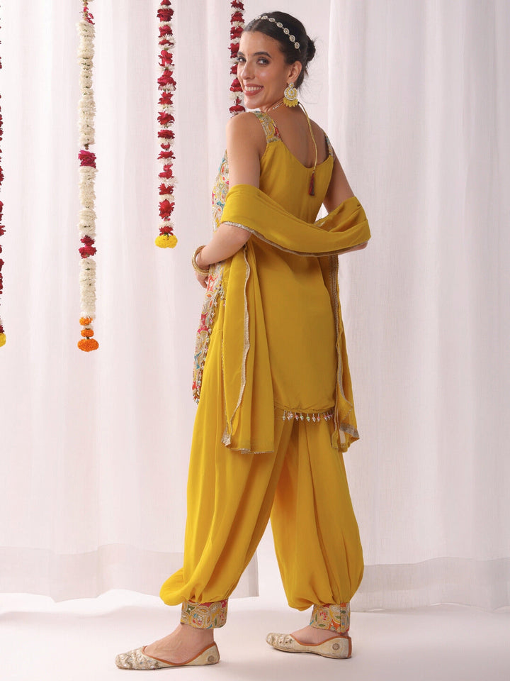 Multicolor Resham Embroidered Kurta Set