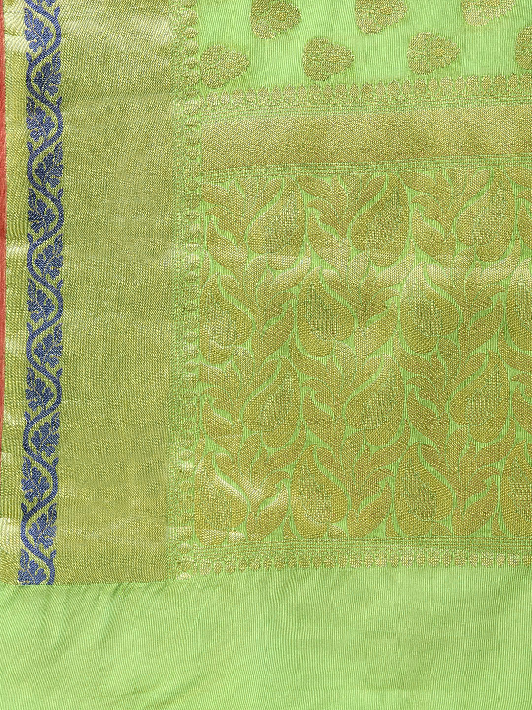 Chanderi Silk Banarasi Saree with Broad Zari Meenakari Border