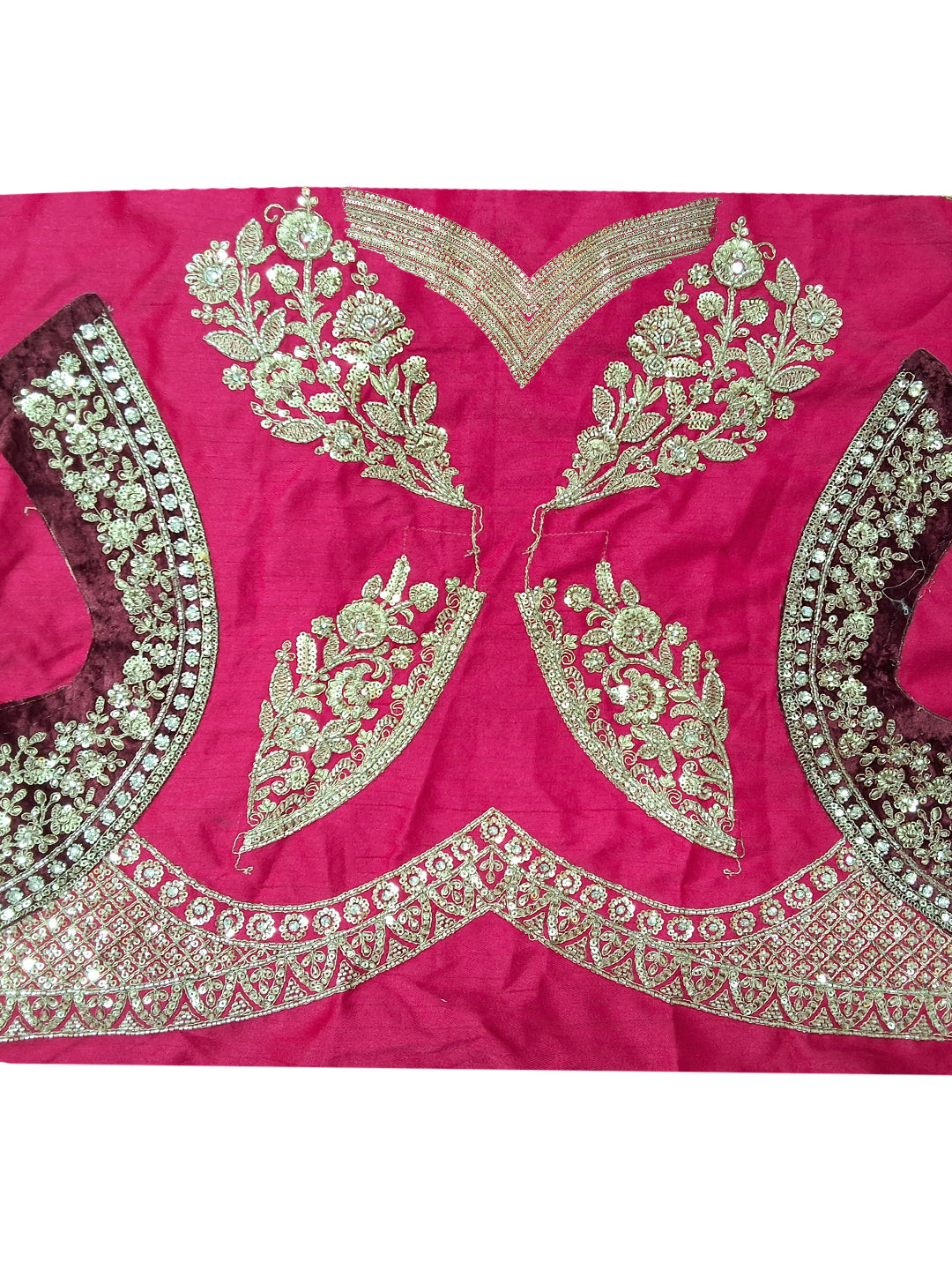 Pink Zari Embroidered Bridal Lehenga Choli with Palace Motif