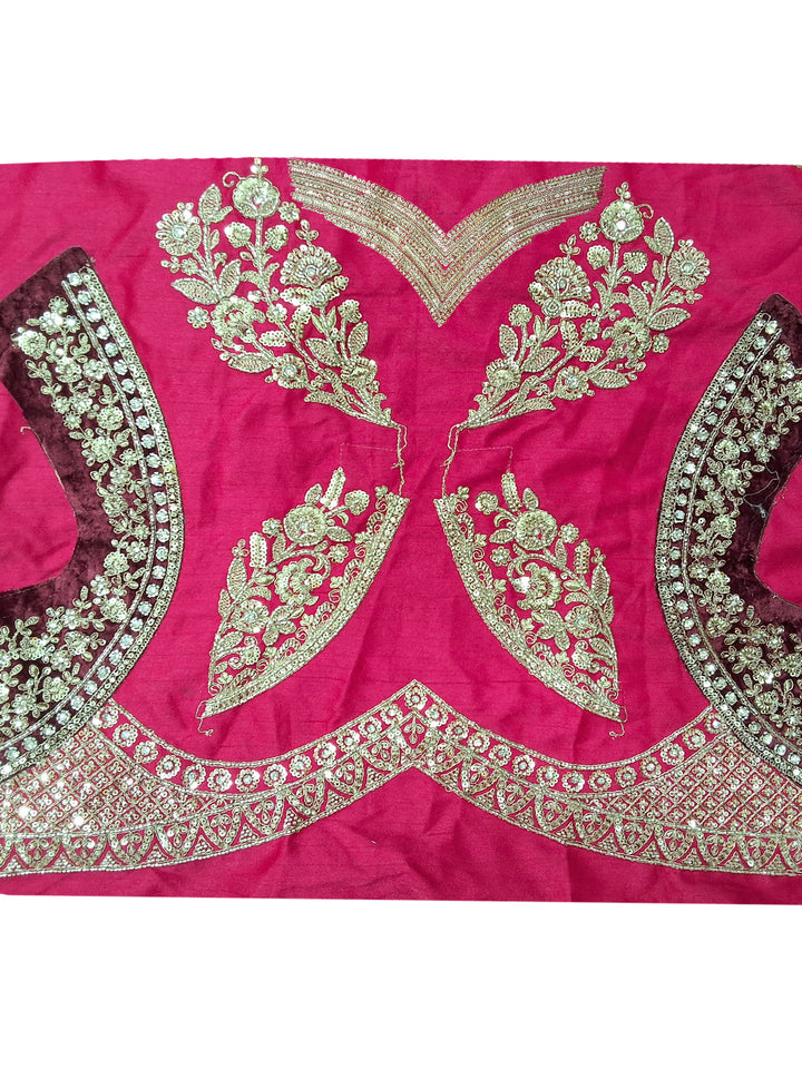 Pink Zari Embroidered Bridal Lehenga Choli with Palace Motif