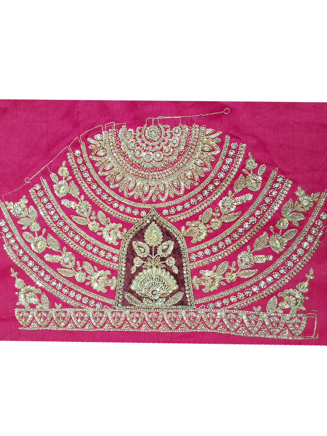 Pink Zari Embroidered Bridal Lehenga Choli with Palace Motif