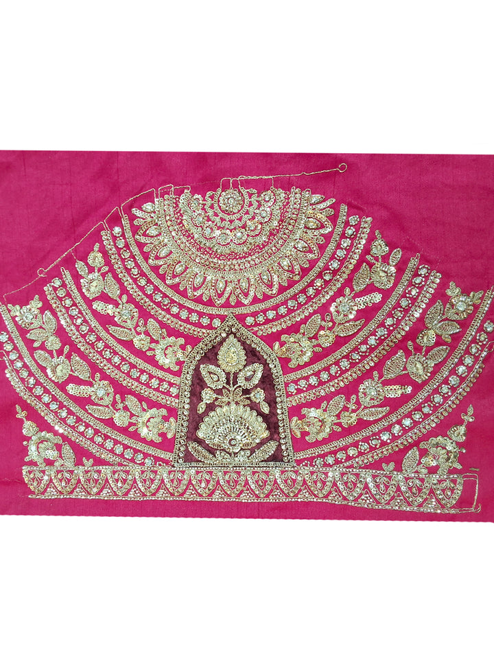 Pink Zari Embroidered Bridal Lehenga Choli with Palace Motif