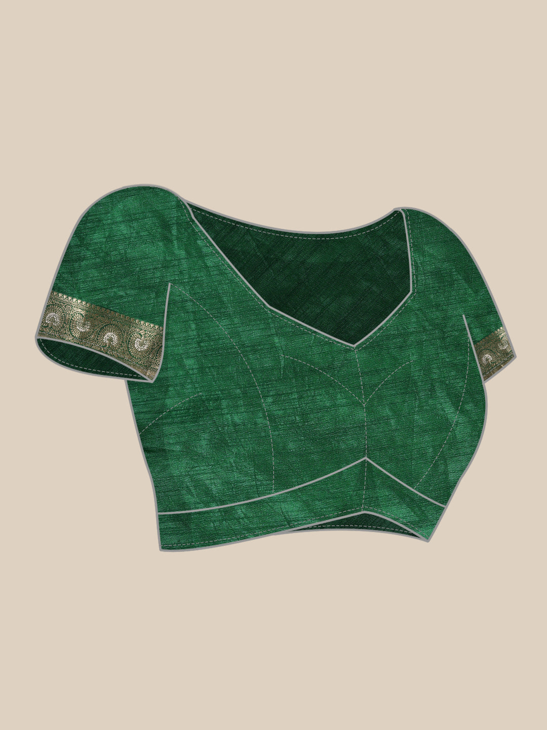 Bottle Green Floral & Paisley Zari Motifs Jute Silk Saree With Tassels