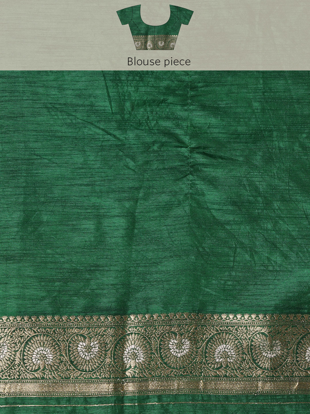 Bottle Green Floral & Paisley Zari Motifs Jute Silk Saree With Tassels