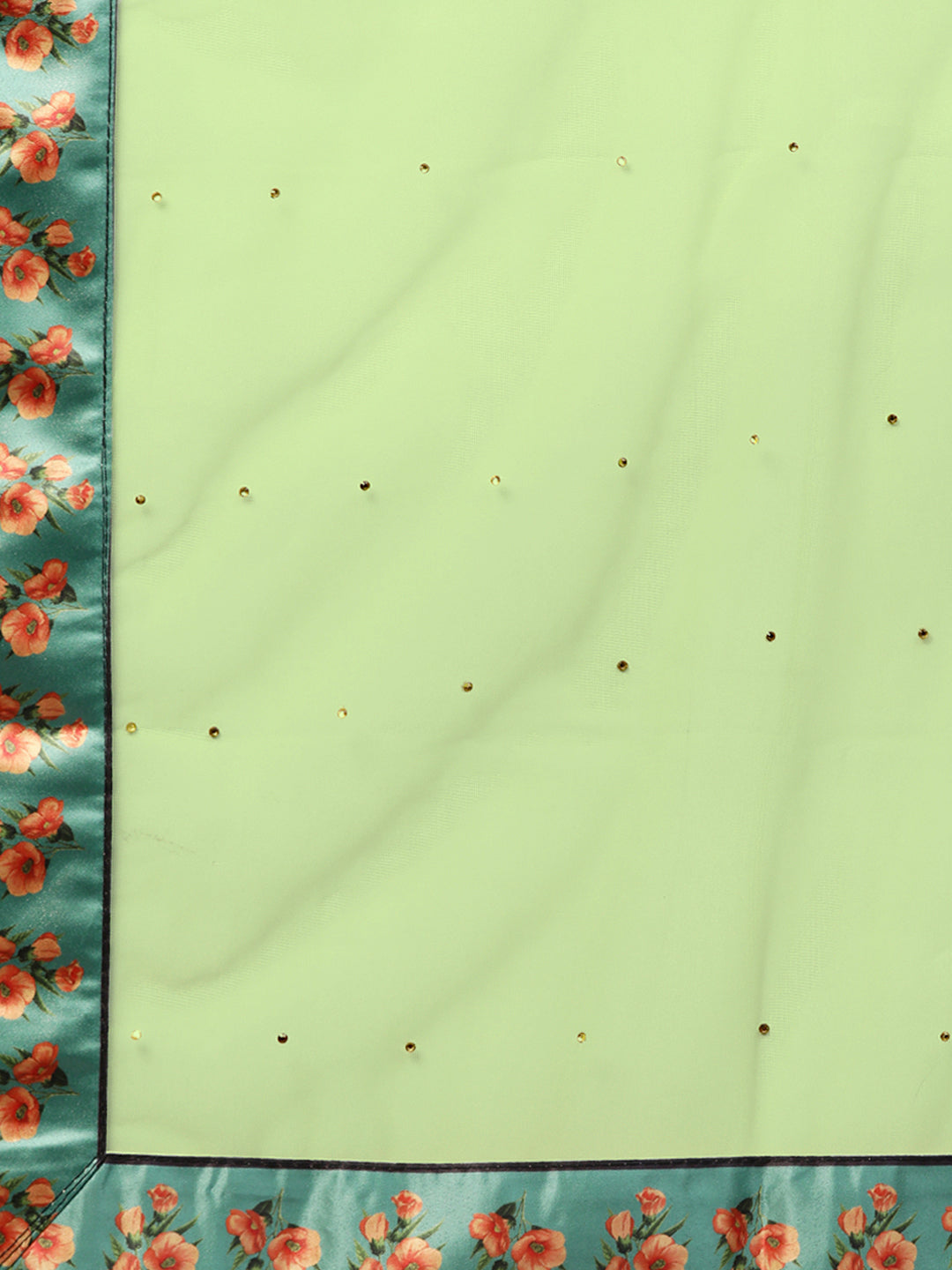 Digital Print Semi-stitched Lehenga with Floral Motifs