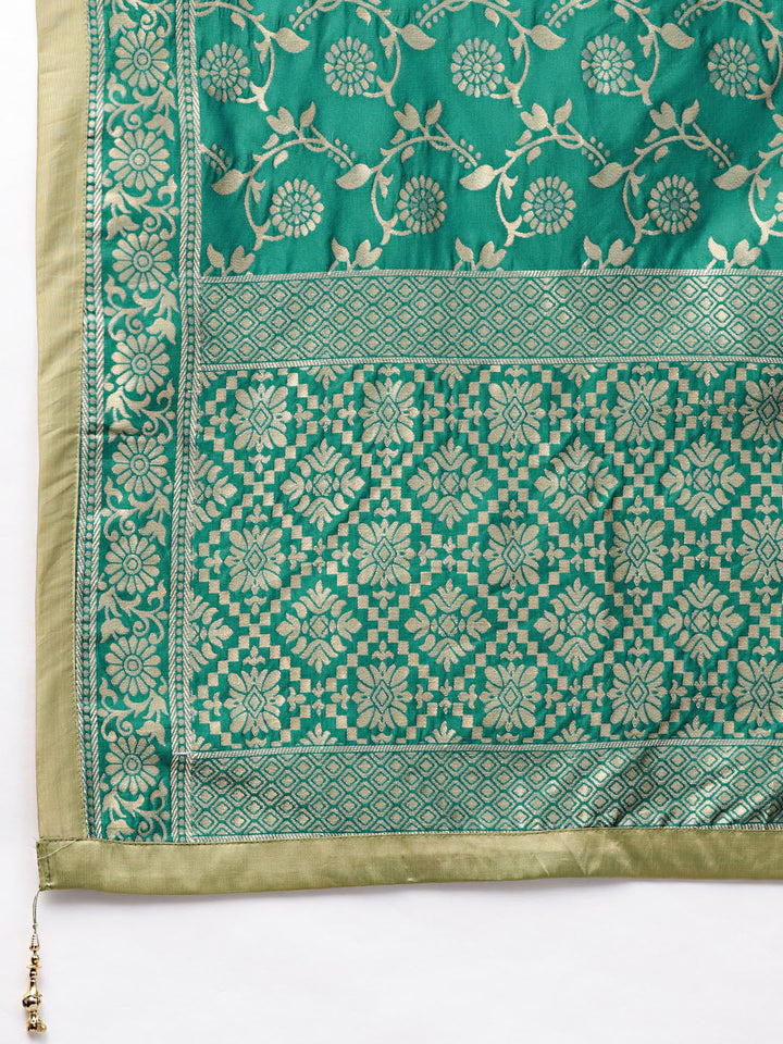 Silk Anarkali Kurta Gown with Banarasi Dupatta