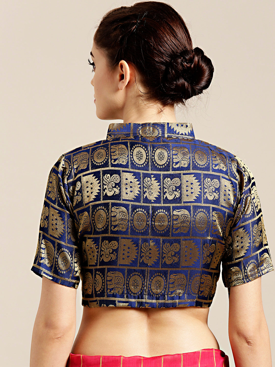 Checked Chanderi Silk Saree with Jacquard Blouse
