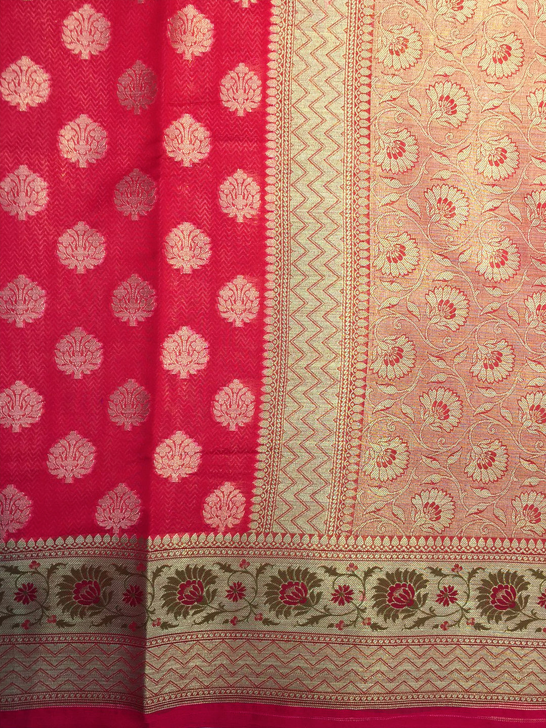 Red Woven Design Banarasi Silk Saree