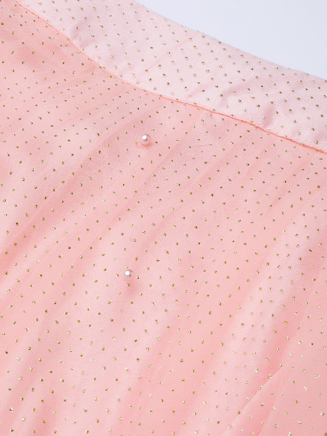 Jeweled Choker Style Crop Top Lehenga with Attached Ruffled Dupatta