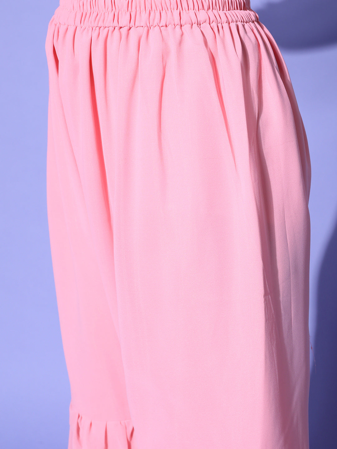 MultiColor Embroidery Peplum Kurta with Flared Sharara