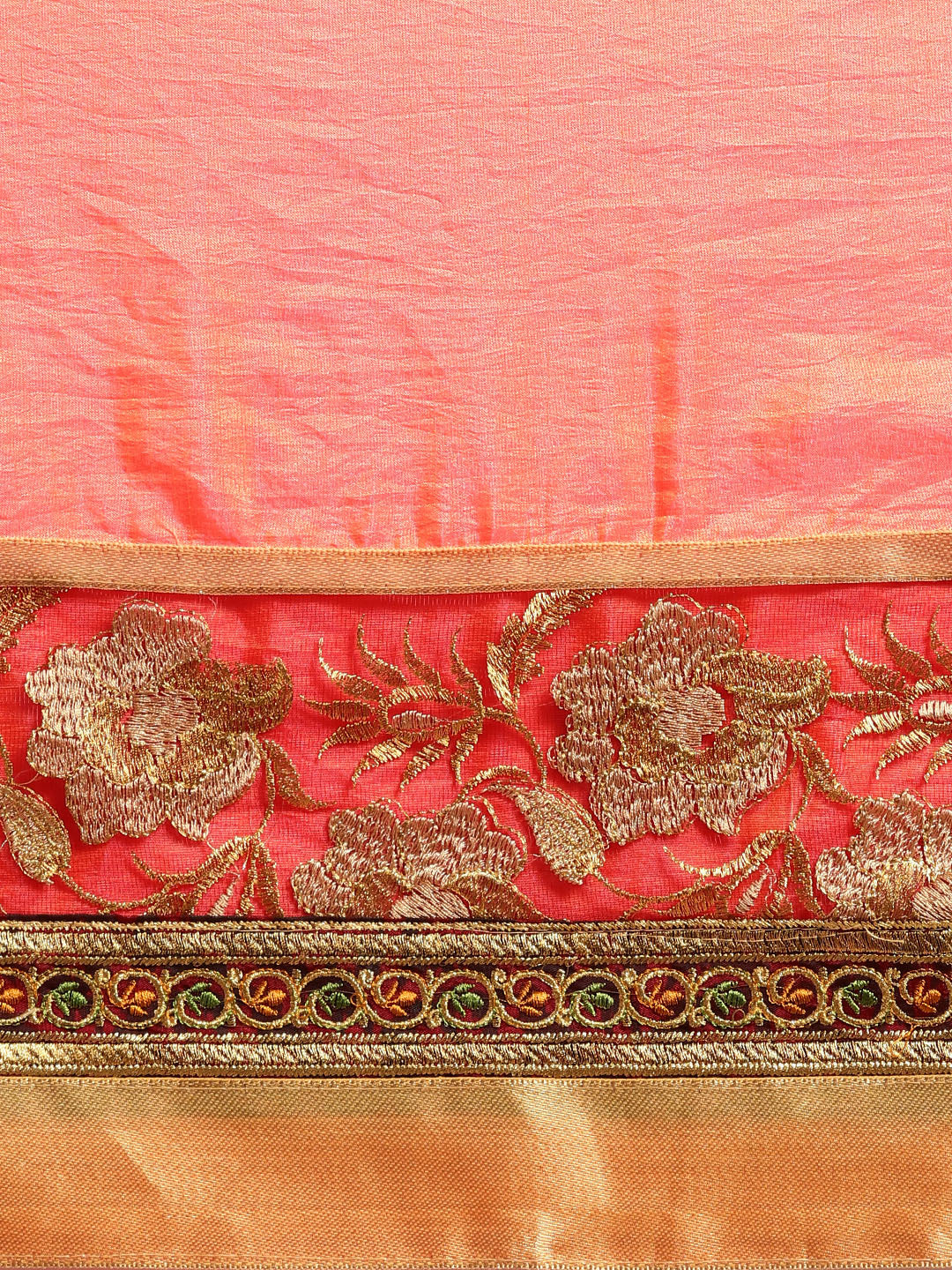 Zari and Resham Embroidered Floral Silk Saree