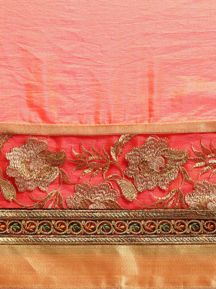 Zari and Resham Embroidered Floral Silk Saree