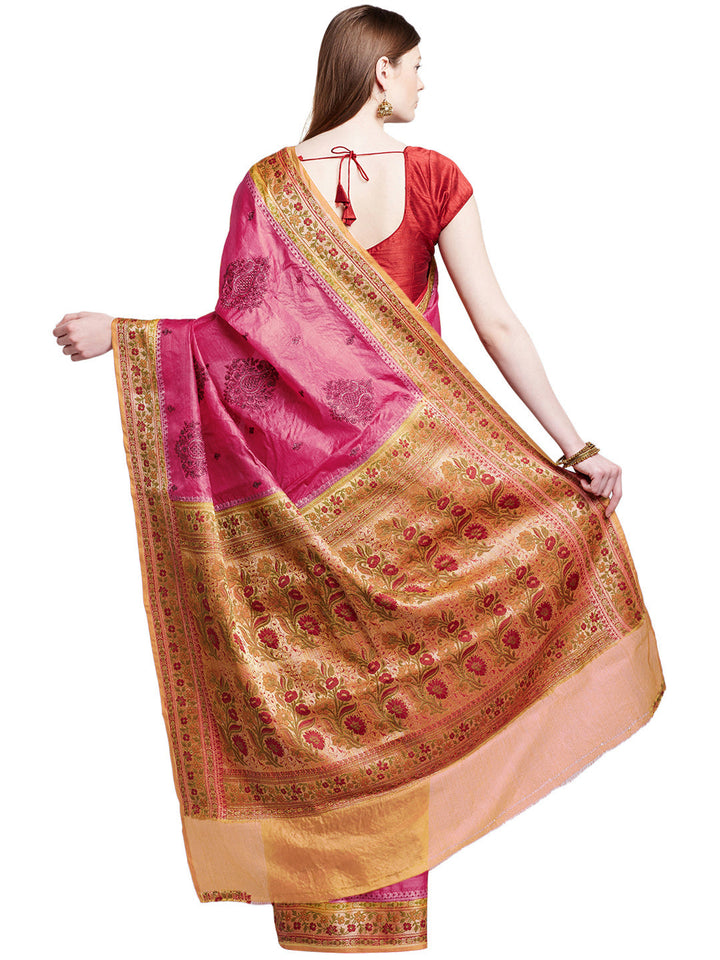 Tussar Silk Embroidered Saree with Traditional Meenakari Weaving
