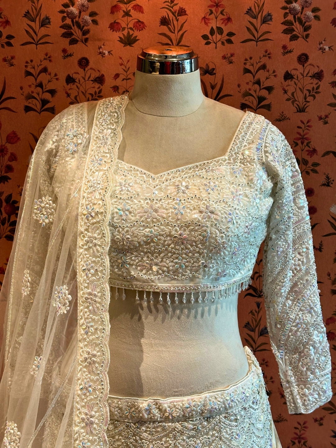 Ivory Elegance Embellished Lehenga