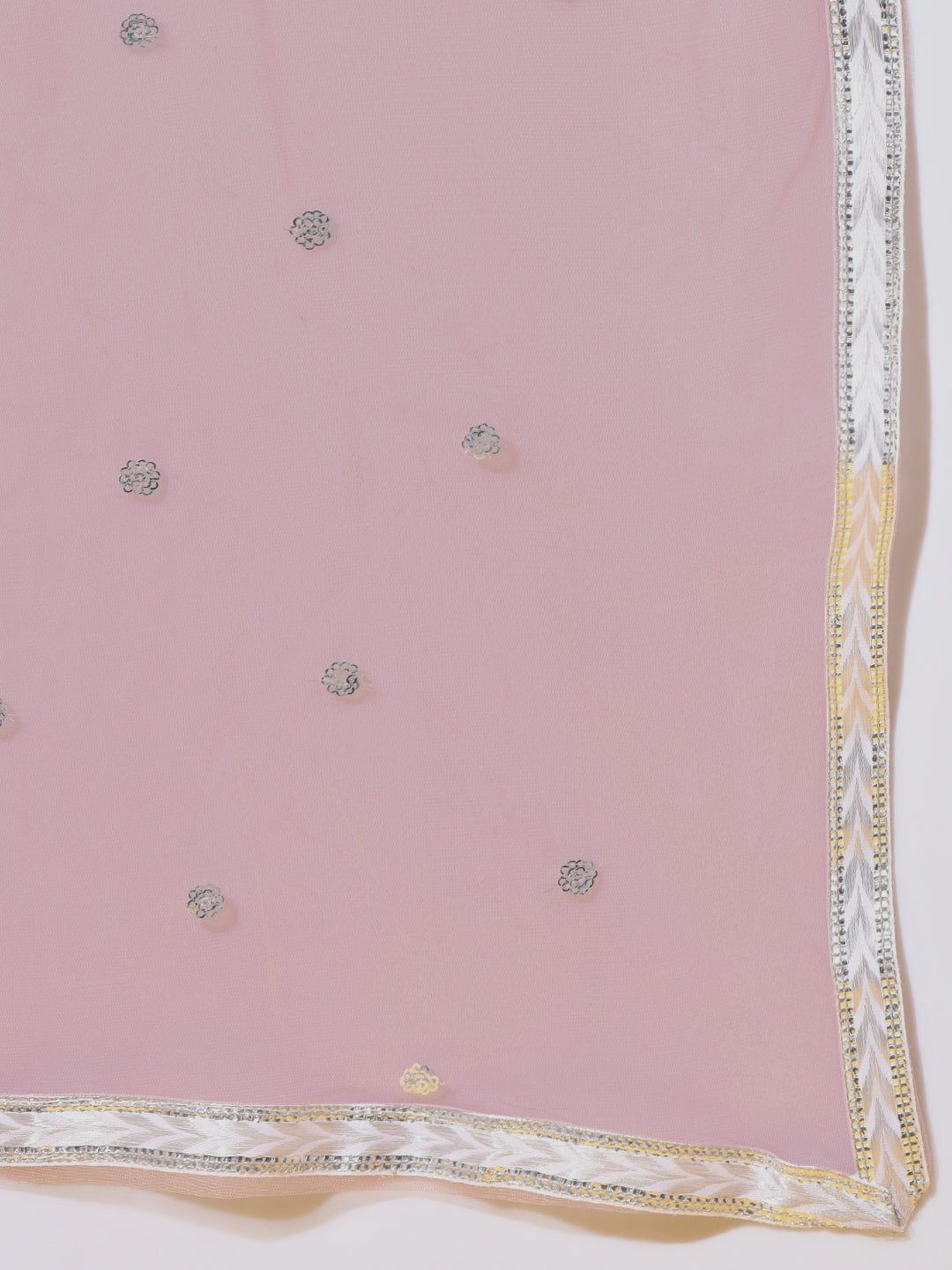 Mauve Pleated Nyraa Style Kurta Set with Mirror Sequin Embellishments