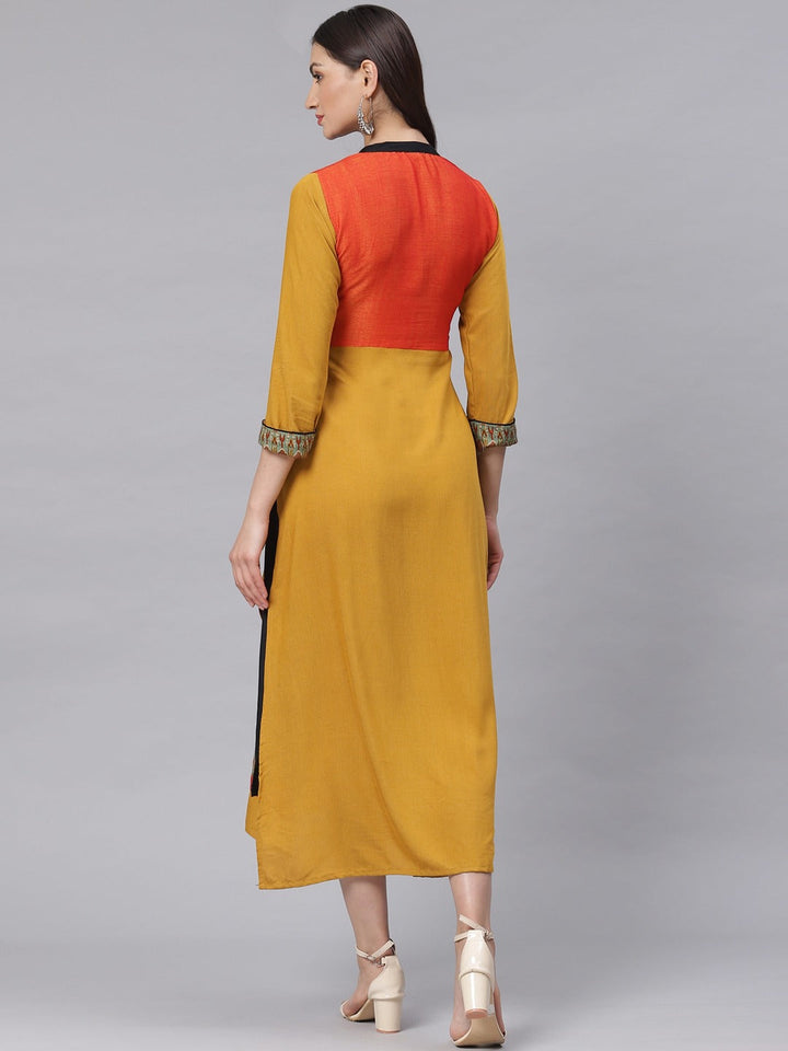 High slit Jacket style Kurta Dress with Quirky Prints, Resham Embroidery and Tassels