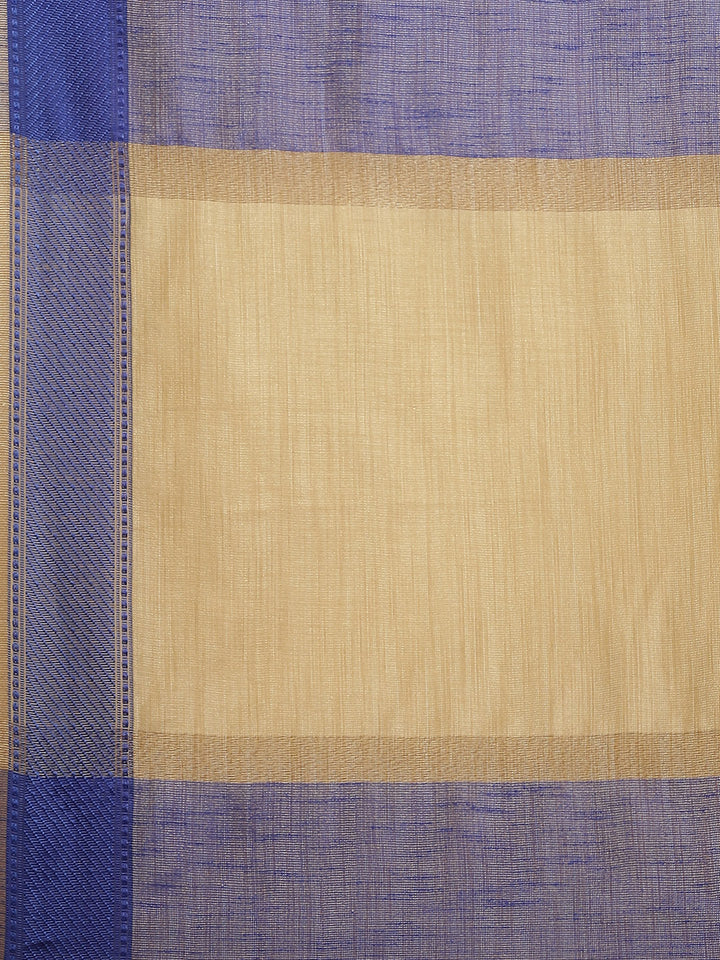 Jute Silk Resham Self embossed Saree with Kanjivaram Temple Pattern & Contrast Border