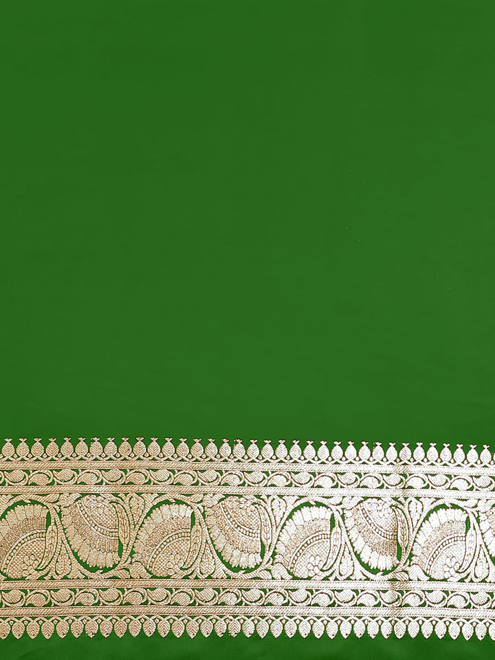 Banarasi Handloom Silk Saree with Contrast Border & Pallu