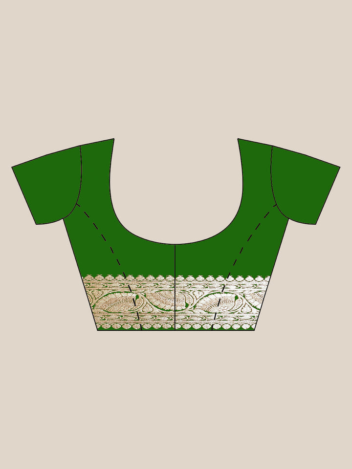 Banarasi Handloom Silk Saree with Contrast Border & Pallu