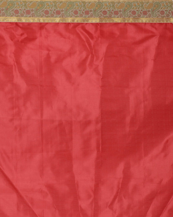 Chanderi Cotton Saree in a a vibrant color with intricate Zari weaving in border
