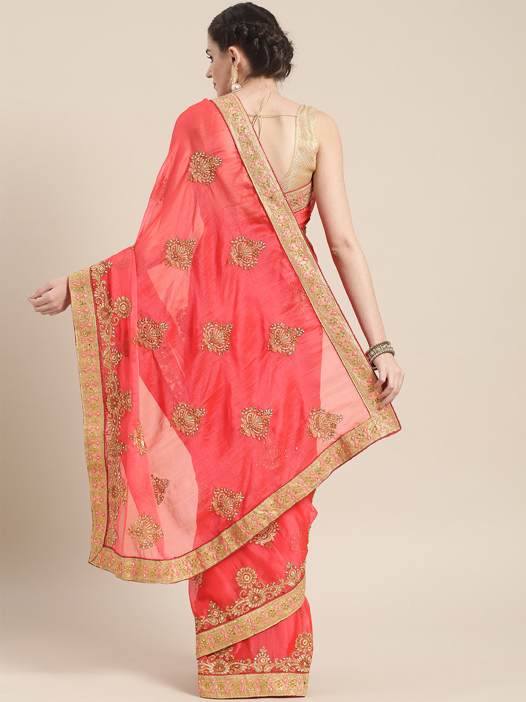 Chiffon Embellished Saree with Zari Embroidery