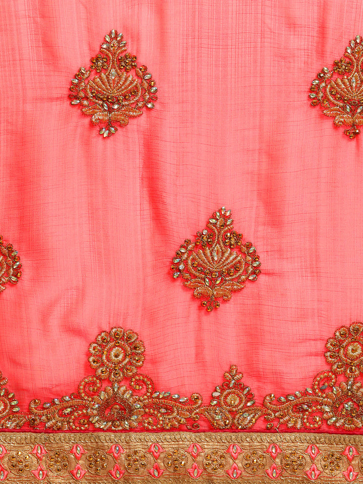 Chiffon Embellished Saree with Zari Embroidery