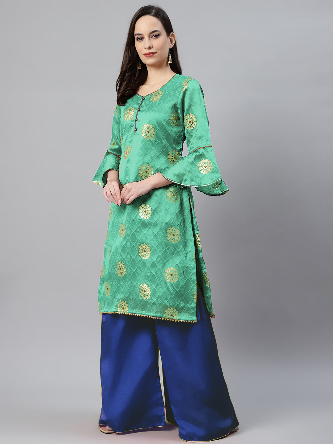 Banarasi Silk Unstitch Suit with Zari weaving Embossed Floral Pattern