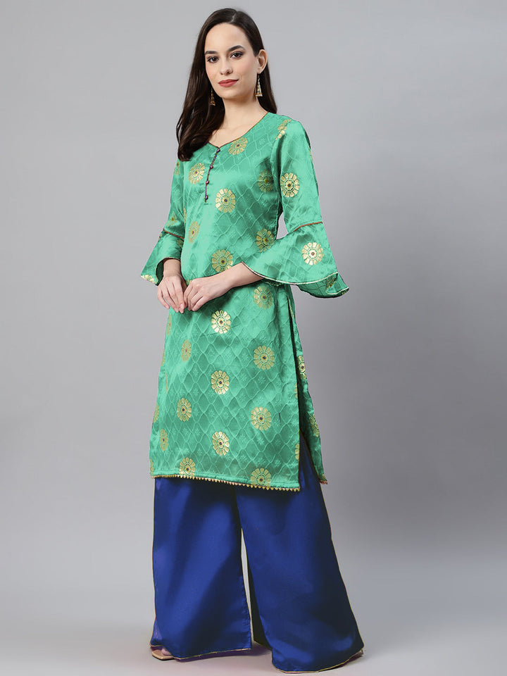 Banarasi Silk Unstitch Suit with Zari weaving Embossed Floral Pattern