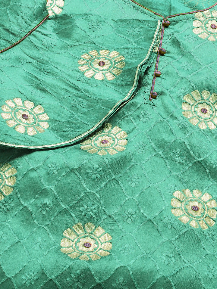 Banarasi Silk Unstitch Suit with Zari weaving Embossed Floral Pattern