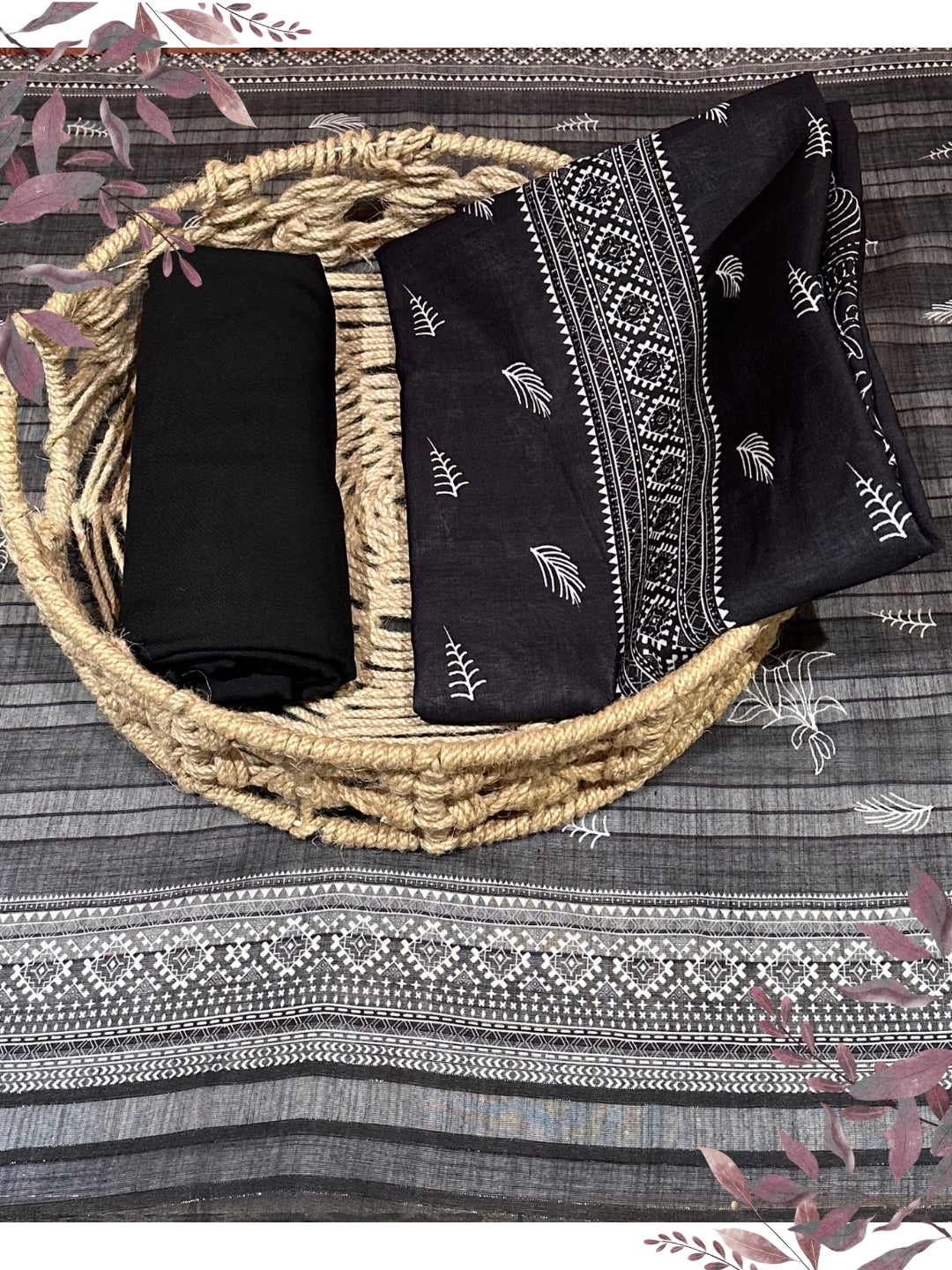 Classic Black and White Woven Suit