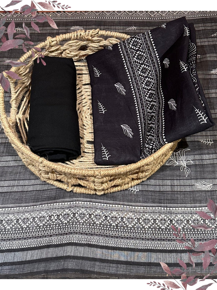 Classic Black and White Woven Suit