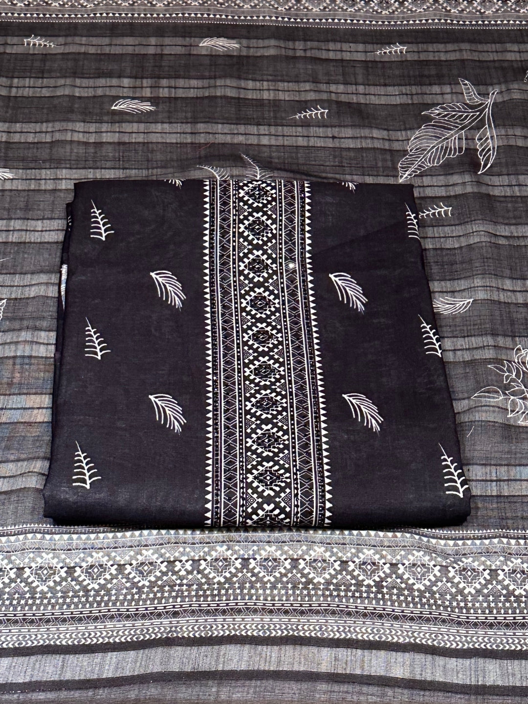 Classic Black and White Woven Suit