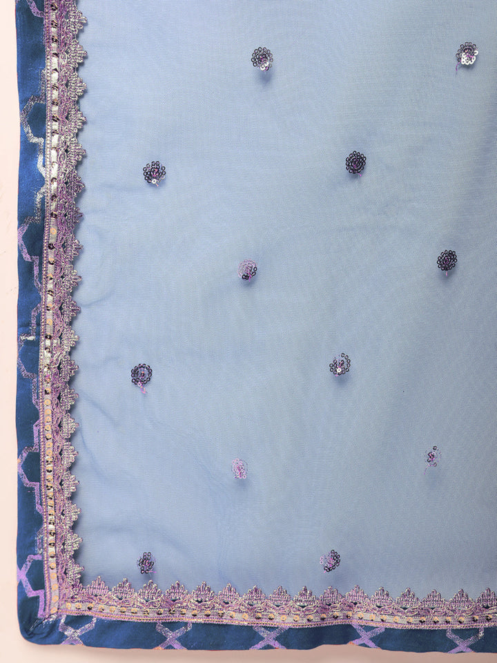 Chikankari Embroidery Sequinned Indo-western Kurta Set
