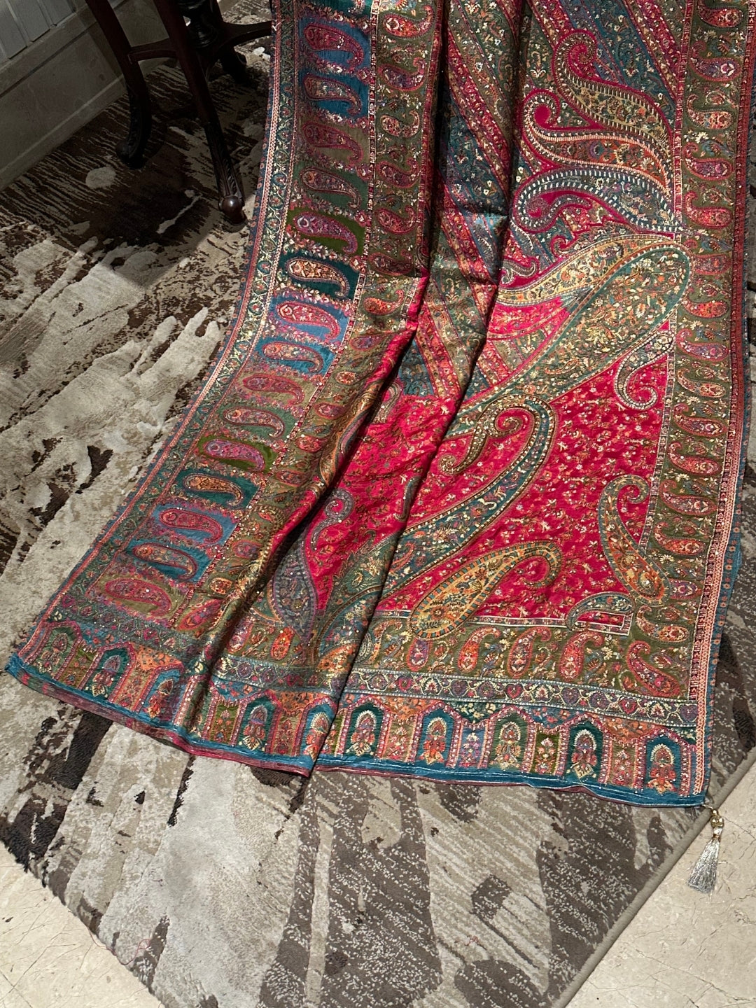 Vibrant Multicolour Paisley Silk Saree