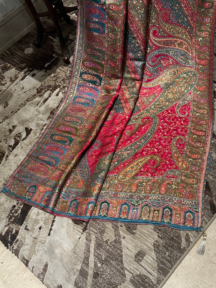 Vibrant Multicolour Paisley Silk Saree