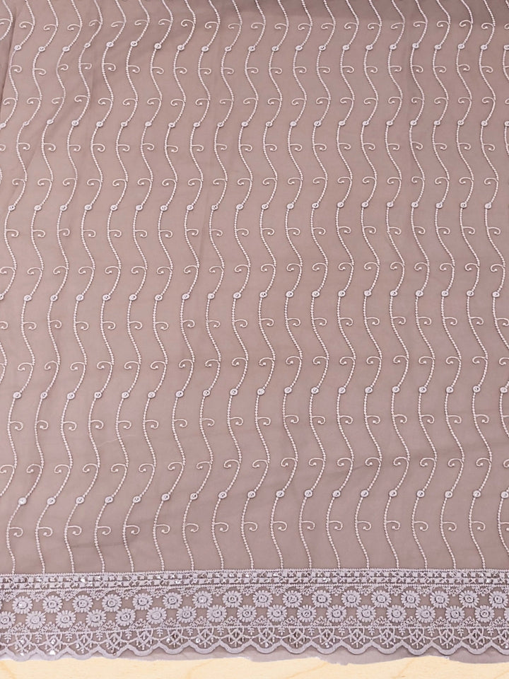 Chikankari Schiffli Embroidery Dress Material with Sequin Embellishments