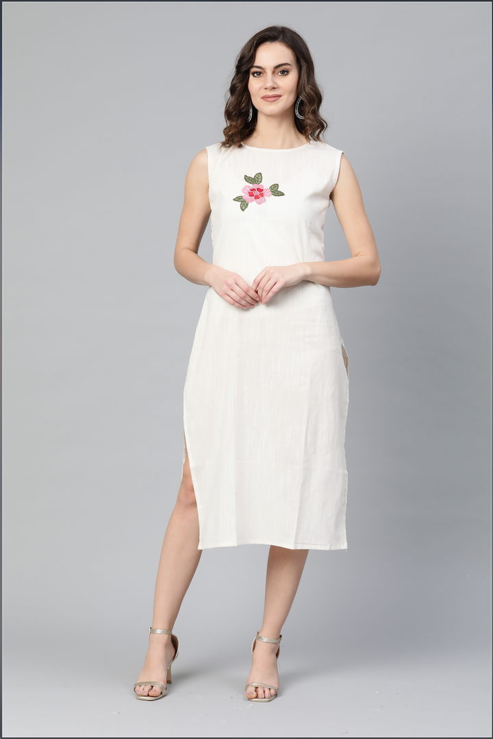 Printed Jacket Style Kurta Dress with Embroidered Inner