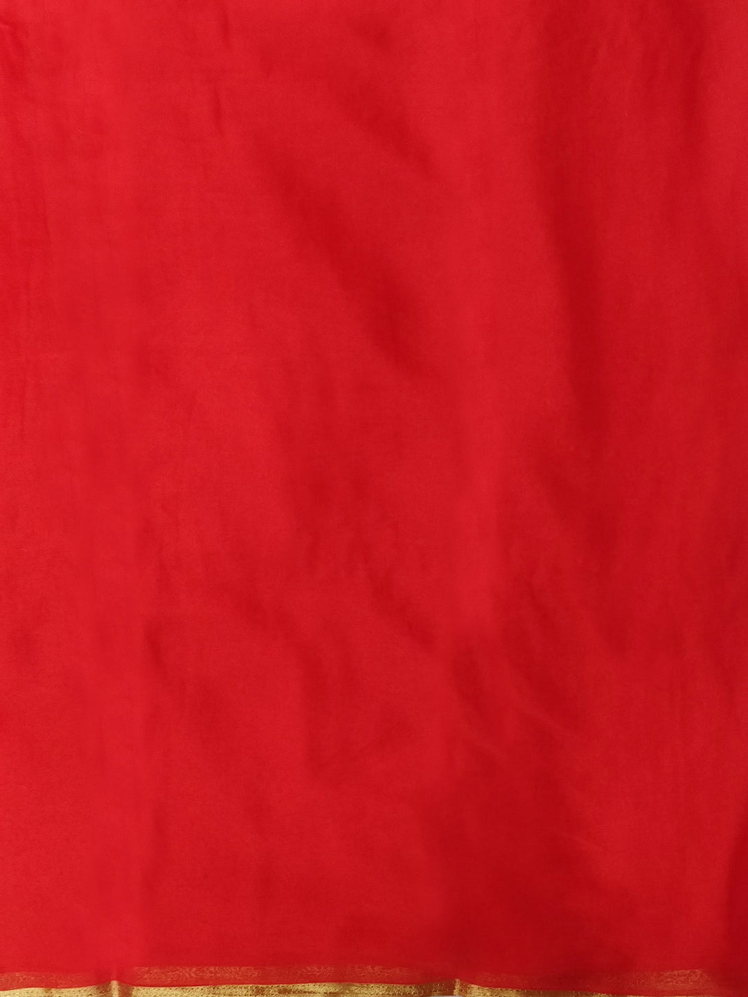 Red Chiffon "Binny" Style Saree with Zari Border and Brocade Blouse
