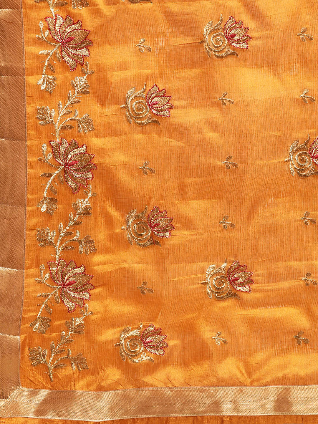 Tussar Silk Saree with Floral Zari Motifs