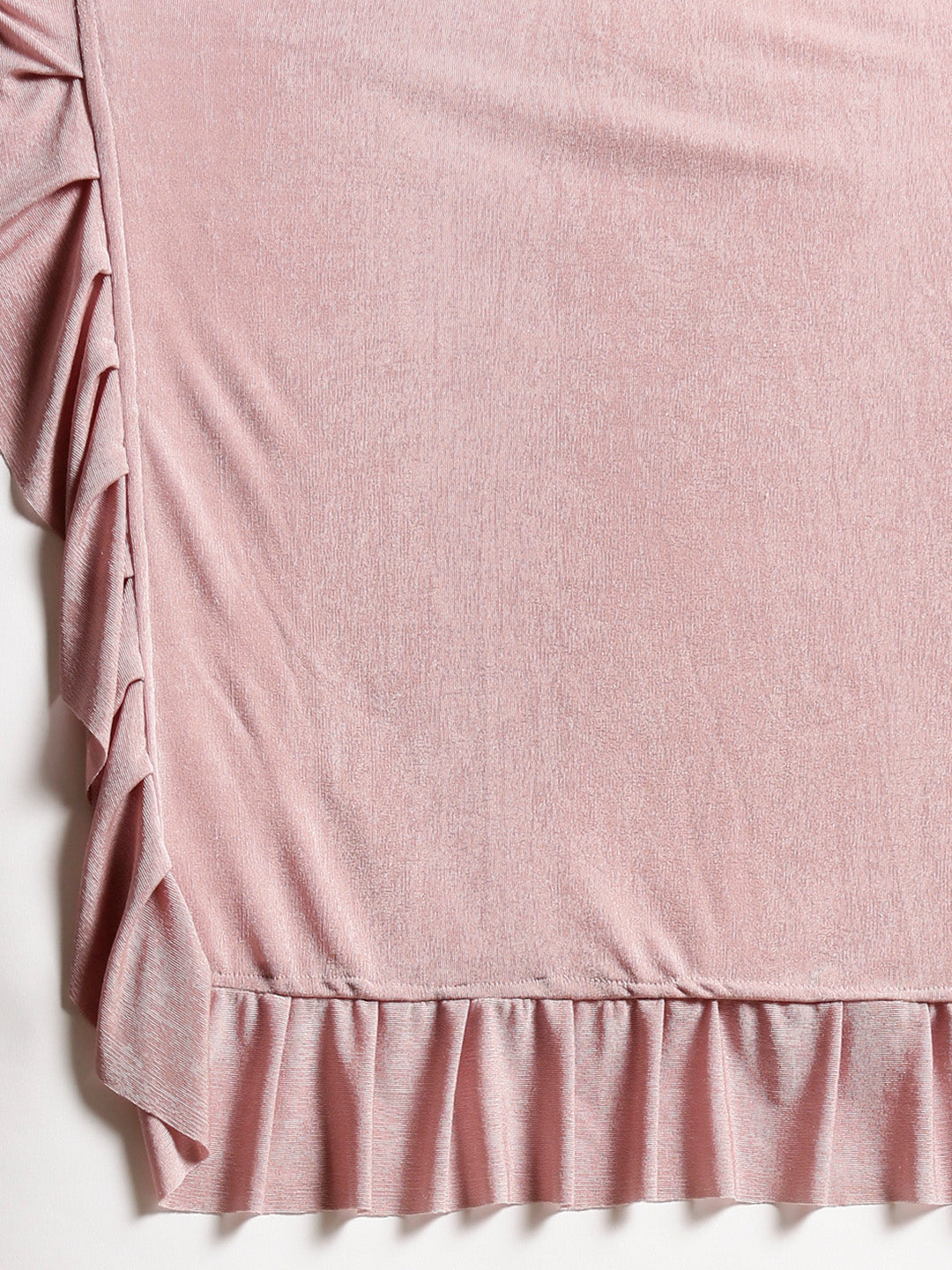 Draped Ruffled Pre-stitched Saree with Off-shoulder Sequin Embellished Blouse