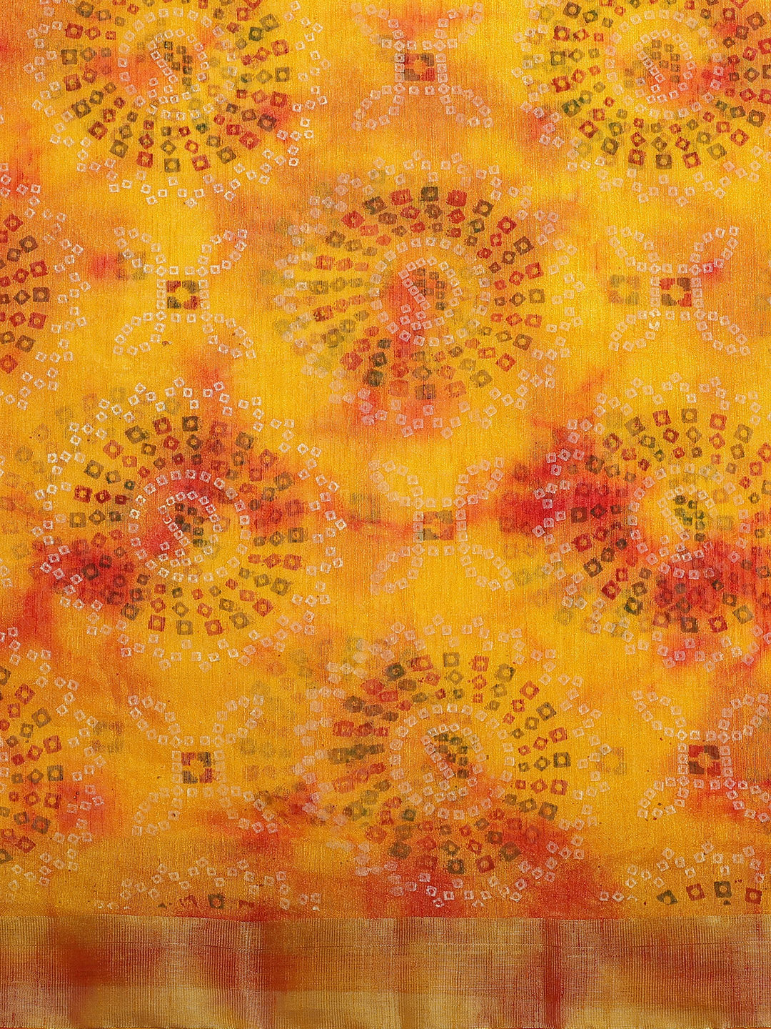 Chanderi Bandhej Print Saree with Zari Border