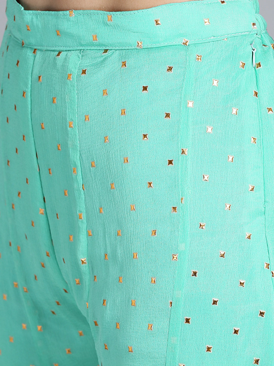 Pallazo Kurta Set with Resham Sequin Embroidered Dupatta