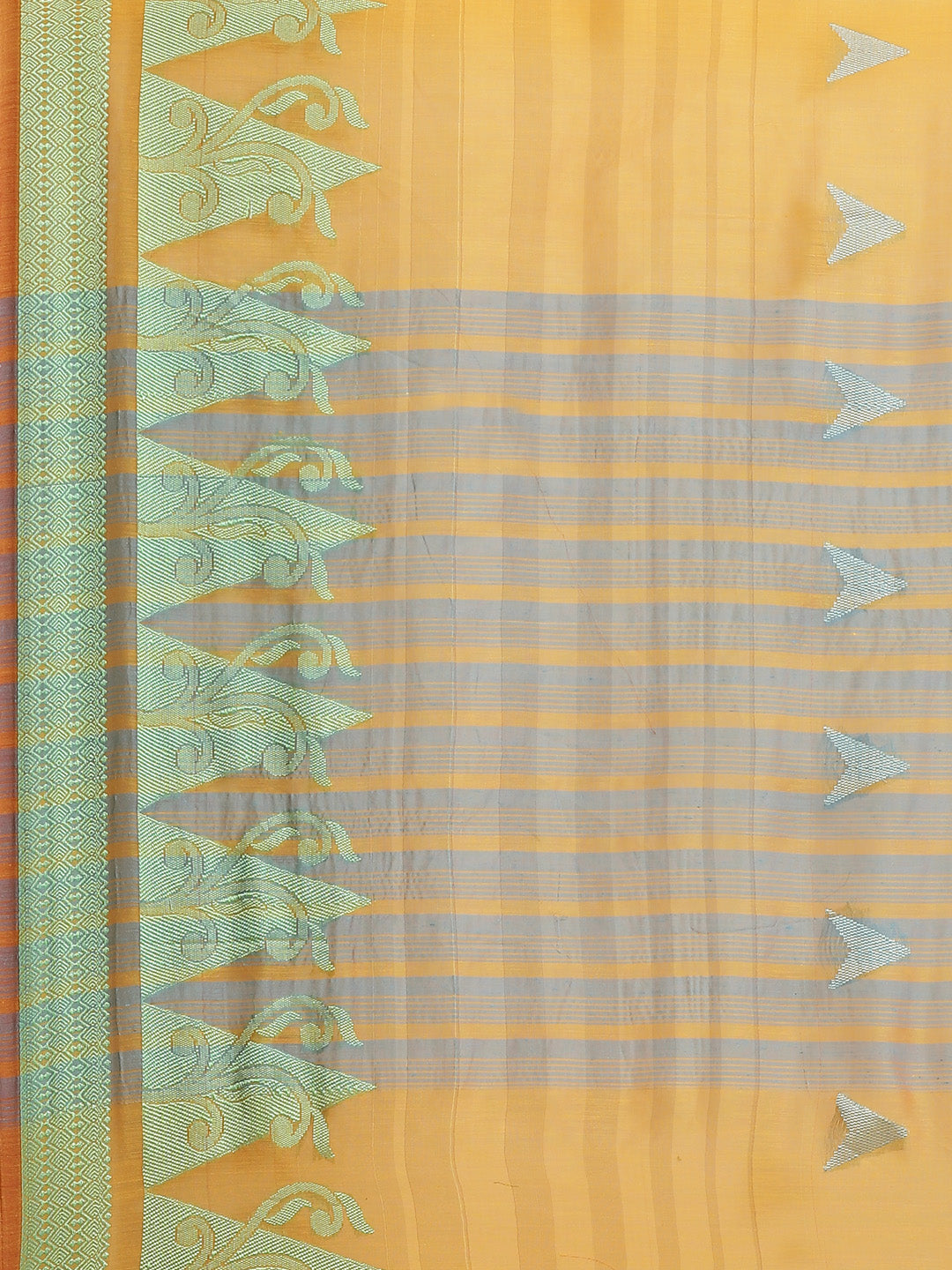 Banarasi Chanderi Silk Kota Saree with intricate Resham Zari Weave in a Striped Pattern