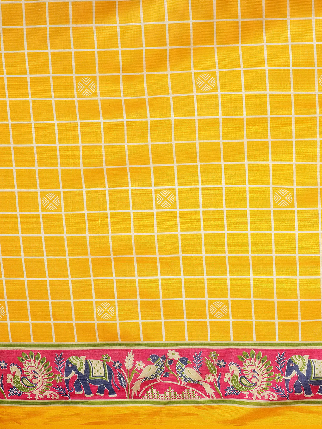 Bhagalpuri Silk Printed Saree with Animal Motifs