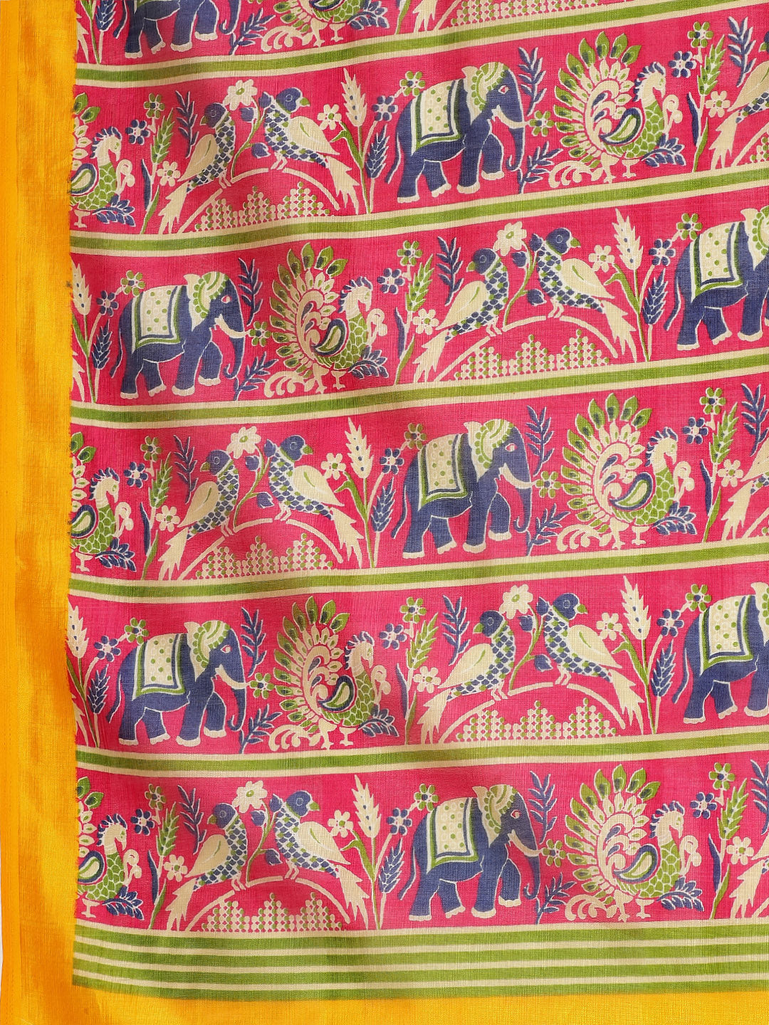 Bhagalpuri Silk Printed Saree with Animal Motifs