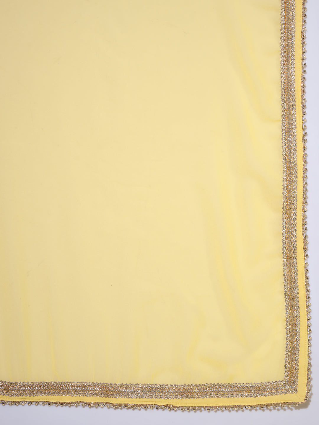 Yellow Sequin Embellished Kurta Set with Flared Palazzo & Dupatta