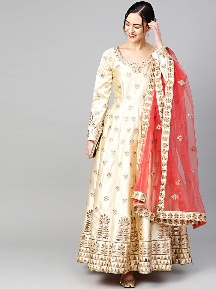 Mughal inspired Gota Patti Anarkali Kurta Set