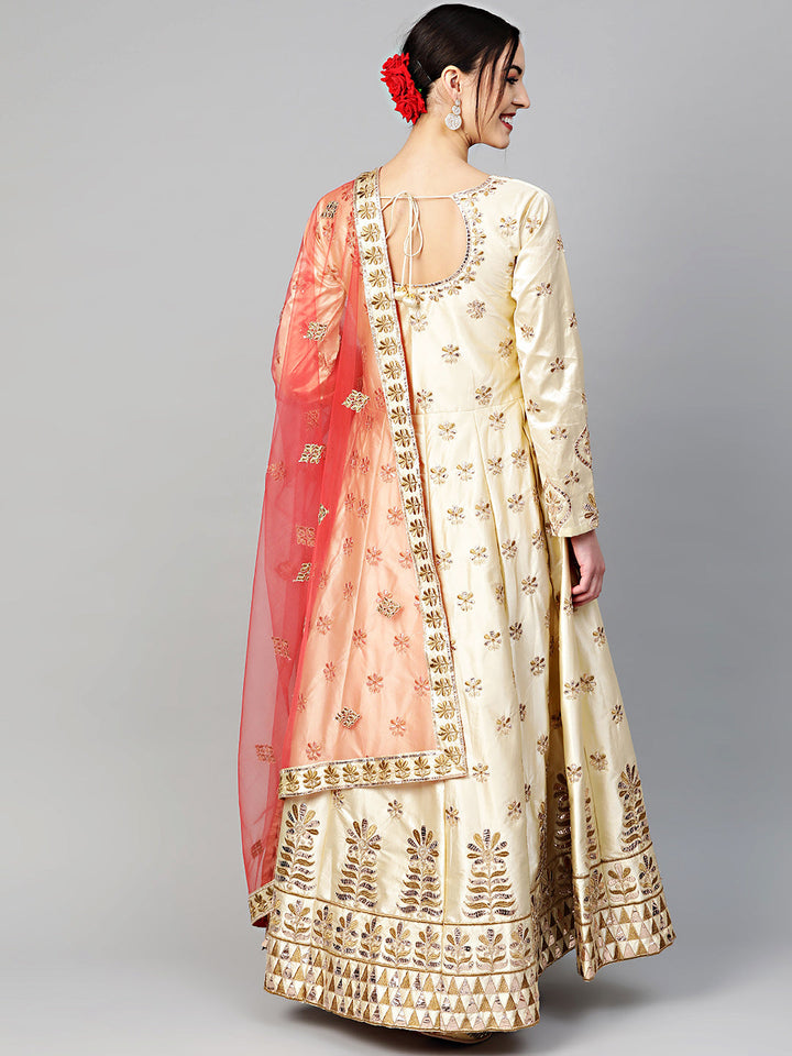 Mughal inspired Gota Patti Anarkali Kurta Set