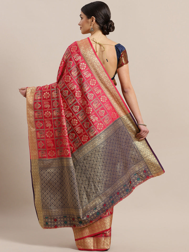 Gharchola Banarasi saree with Meenakari Peacock Motif