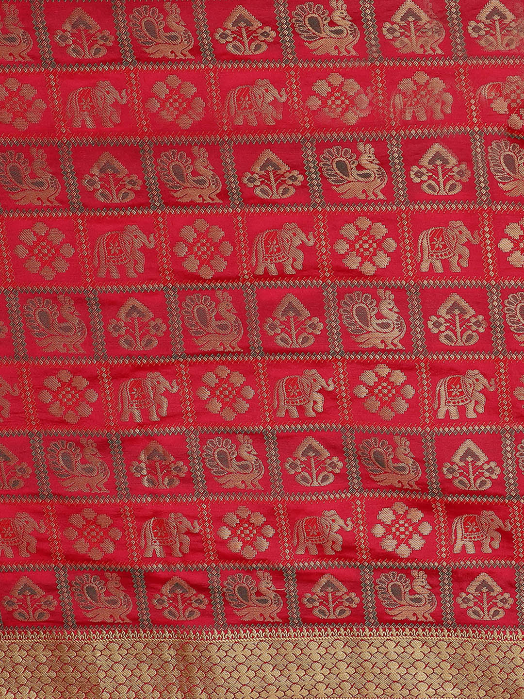 Gharchola Banarasi saree with Meenakari Peacock Motif